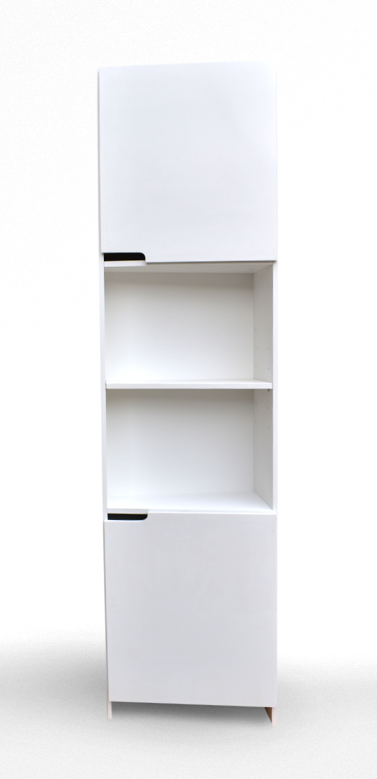 White tall cabinet for tight space storage